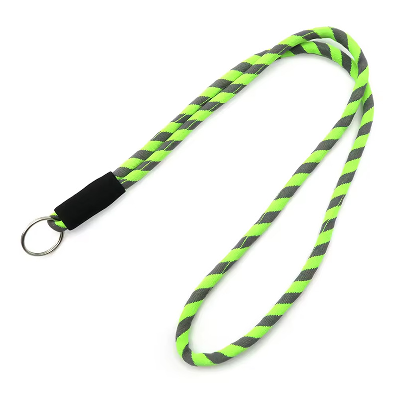Factory Custom LOGO CrossbodyCustomized Logo Lanyard Rope Woven Logo Round Lanyard Suppliers Elastic Round Rope Lanyard Rope Strap featuring Embossing