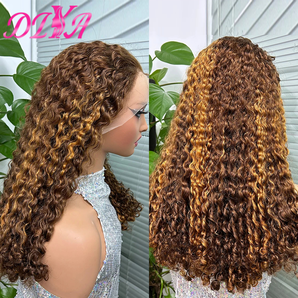 12A Double Drawn Highlight 4/30 Piano Color Burmese Bob for Women 250% Density Curly Remy Human Hair Wigs