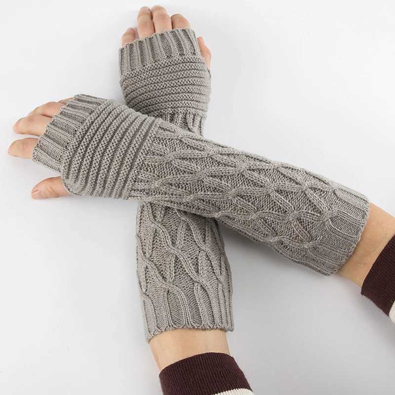 Womens Knitted Long Hands Gs Warm Embroidery Winter Gs Fingers Gs Womens Guantes Inviero Mujer Luvas W241026