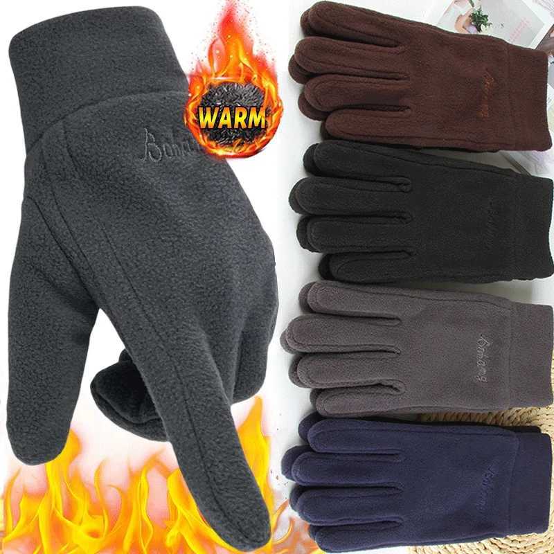 Thick wool Gs suitable for womens winter warmth full finger Gs for outdoor windproof running bicycle gloves W241026