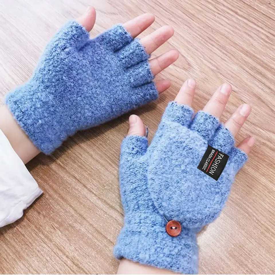 1 pair of neutral USB electric heaters winter outdoor heater Gs solid color half finger warm gloves W241026