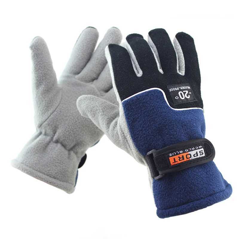 -20 Winter Warm Wool Gs Mens Hot Cycling Snow Thickness Gs Mens Polar Wool Gloves Windproof Gs W241026