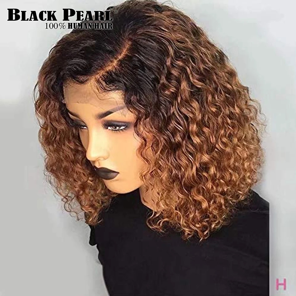 Short Bob e Cut Bye Wig Glueless Bleached Knots For Black Women Peruvian Curly Lace Front Hair Wigs Side