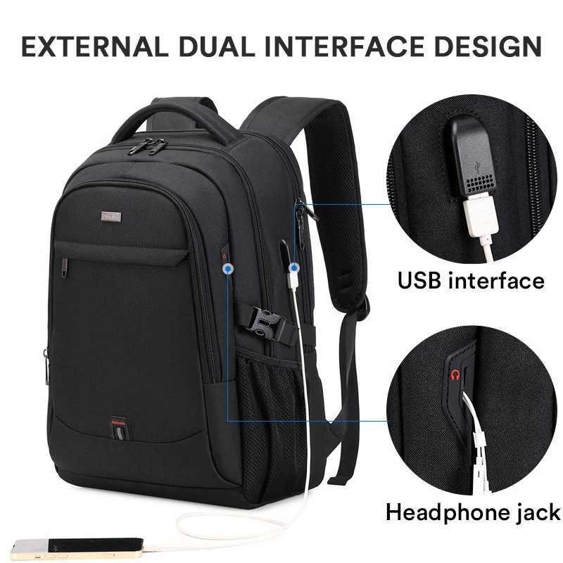 Mens 17.3Laptop Backpack Large Capacity Travel Backpack Mochila Multifunci Business Backpack Oxford Wear-resistant BackpackXJ241026