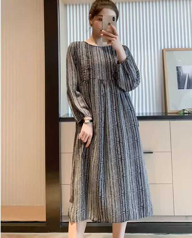 Korean summer long loose pregnant women A-line dress short sleeved square neckline pregnant women plain weave dress pregnant women dress W241026