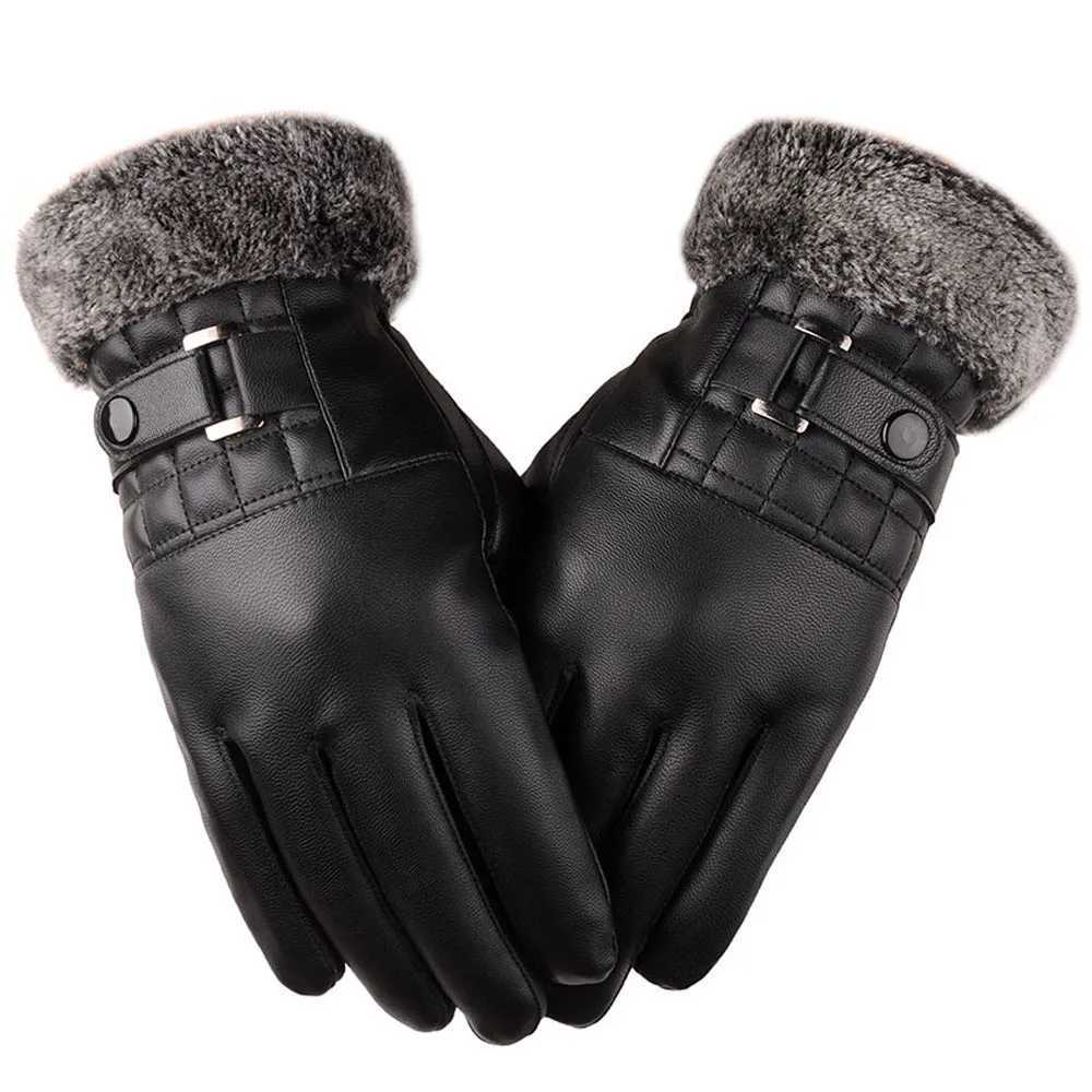 Skiing Gs Motorcycle Winter Warm Mens Ski Board Pu Leather Gs Womens Cold Weather Insulated Warm Plush Gloves W241026