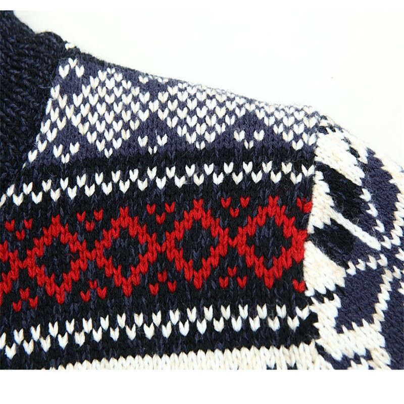 Men Winter Thicken Fleece Cardigan Cotton Knitted Jacquard White Men's Sweater Size S -3Xl Knit Coat