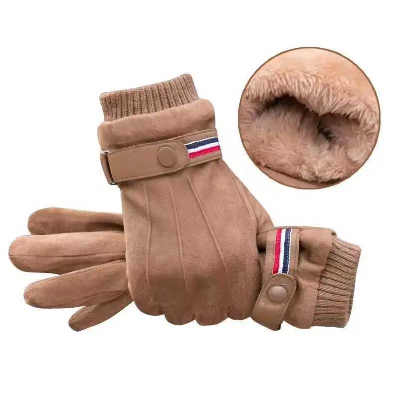 Mens Winter Warm Split Military Finger Gs Outdoor Thick Driving Buckle Skiing Mens Touch Screen Gloves W241026