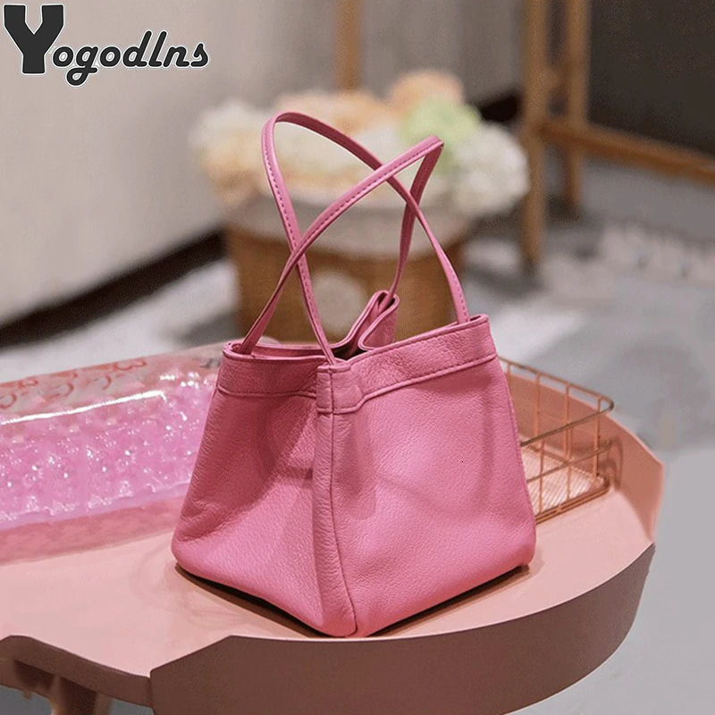 Fashion PU leather handbag for women Tend women bucket bag Simple shoulder messenger bag handbag wallet 241025