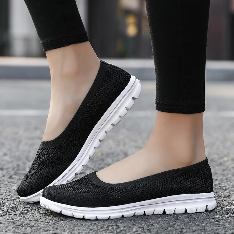 Womens breathable mesh flat shoes for spring and summer suitable for womens shoes lightweight sports shoes ballet shoes and womens casual shoes 241024