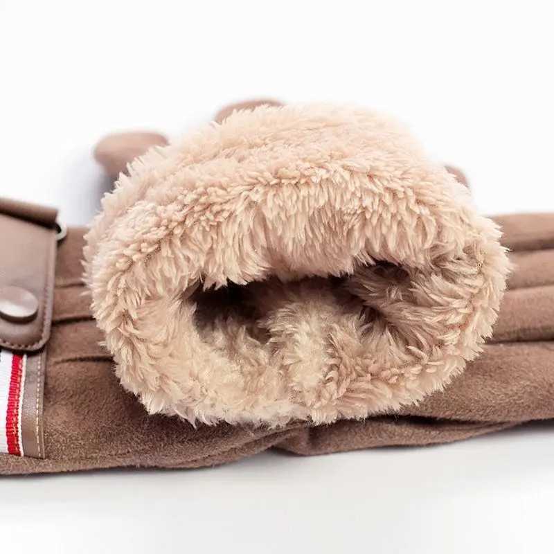 Mens winter G suede warm split military finger Gs outdoor thick driving buckle skiing mens touch screen W241026