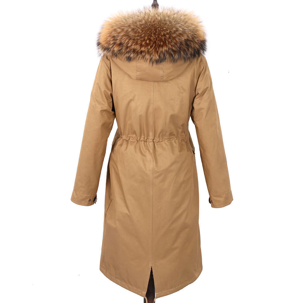 2024 New Winter Jacket Women X-Long Parka Waterproof Big Natural Raccoon Collar Hood Coat Thick Warm Real Fox Fur