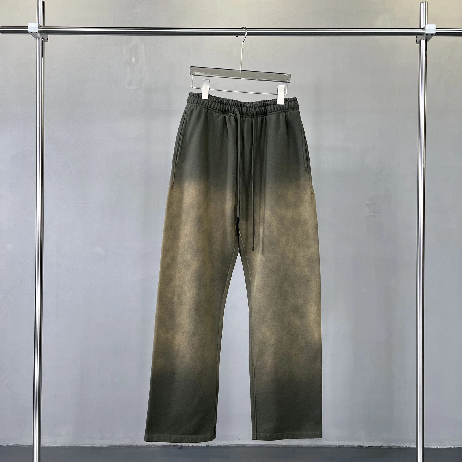 Washing Distressed Spray Dyeing Gradual Sweatpants Retro Loose Casual Spraydyed sweatpants 241025