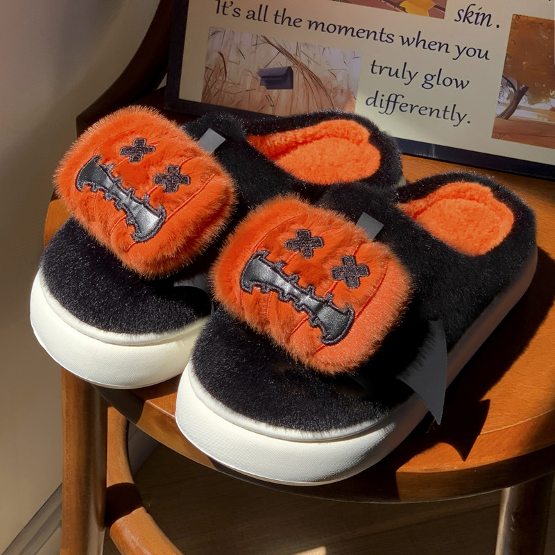 Funny Halloween Clown Women, 2024 New Cute Cartoon Animal Cotton Slippers for Winter 1f2e