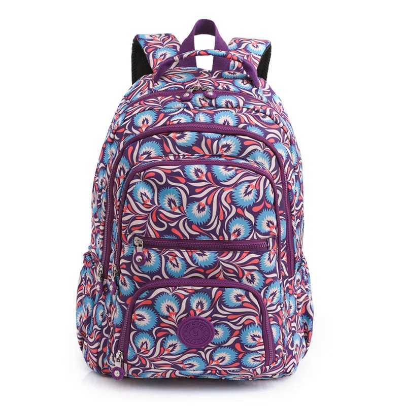 2023 New Multi Pockets College Students Backpacks Colorful Print Oxford Waterproof Travel Bags Large Capacity Laptop RucksacksXJ241026