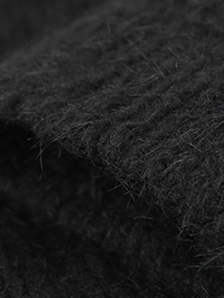 Lautaro Autumn Winter Long Black Thickened Warm Wool Blends Coat for Women Double Breasted Fashion in Outerwears 241025