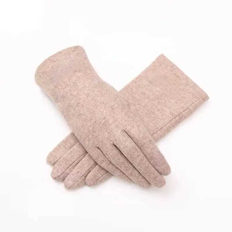 Womens cashmere Gs autumn and winter touch screen outdoor cycling with velvet thick wool full finger driving warm gloves W241026