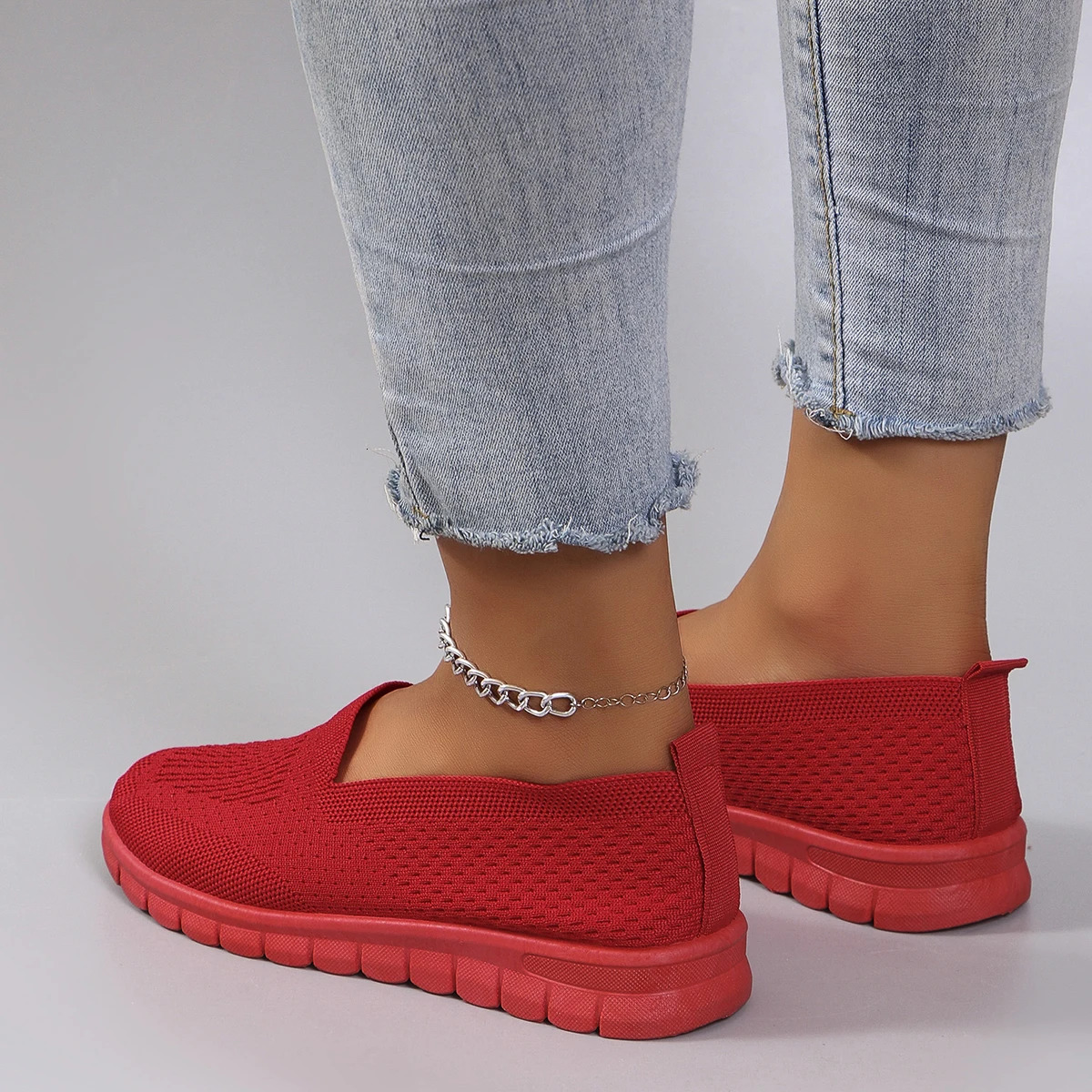Spring womens sports shoes fashionable breathable lightweight non slip durable casual sports shoes flat shoes 241024