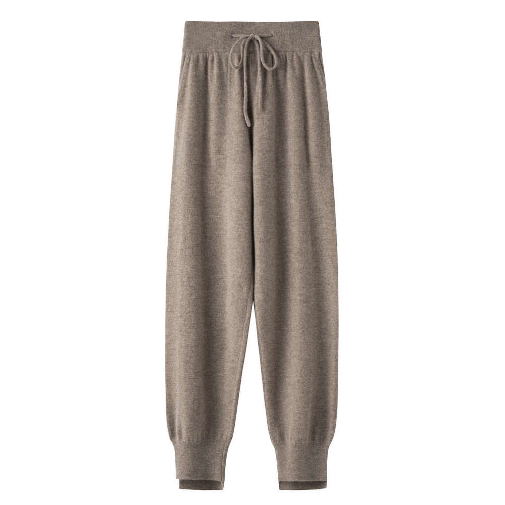 CHICUU Women Bloomers Autumn Winter Thick Cashmere Pants 100% Merino Wool Knitwear Simple Style Soft Warm Trousers Korean