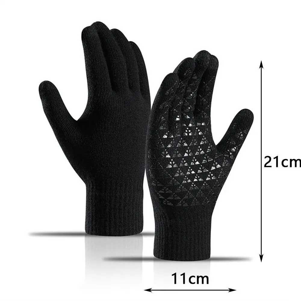 2023 New Touchscreen Womens Gs Winter G Mens Warm Gloves Driving Anti slip Soft Knitted Inner Lining Hot Gs W241026