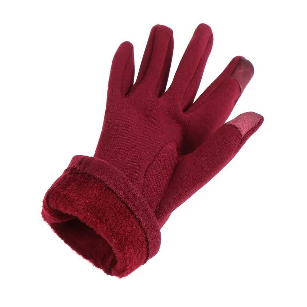 1 pair of womens winter warmth Gs touch screen wool lining hot gloves driving skiing windproof Gs W241026