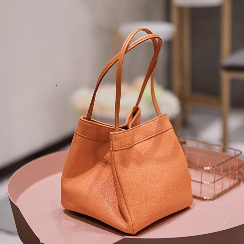 Fashion PU leather handbag for women Tend women bucket bag Simple shoulder messenger bag handbag wallet 241025