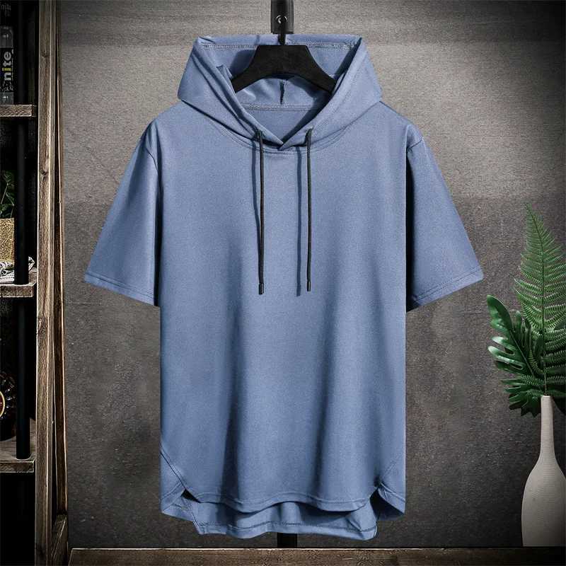 Quick Dry GYM T-shirt Sport T-shirt Fashion Oversized 4XL Hoodie T-shirt Black 2024 Summer Short Sleeve Slves Top T-shirt W241026