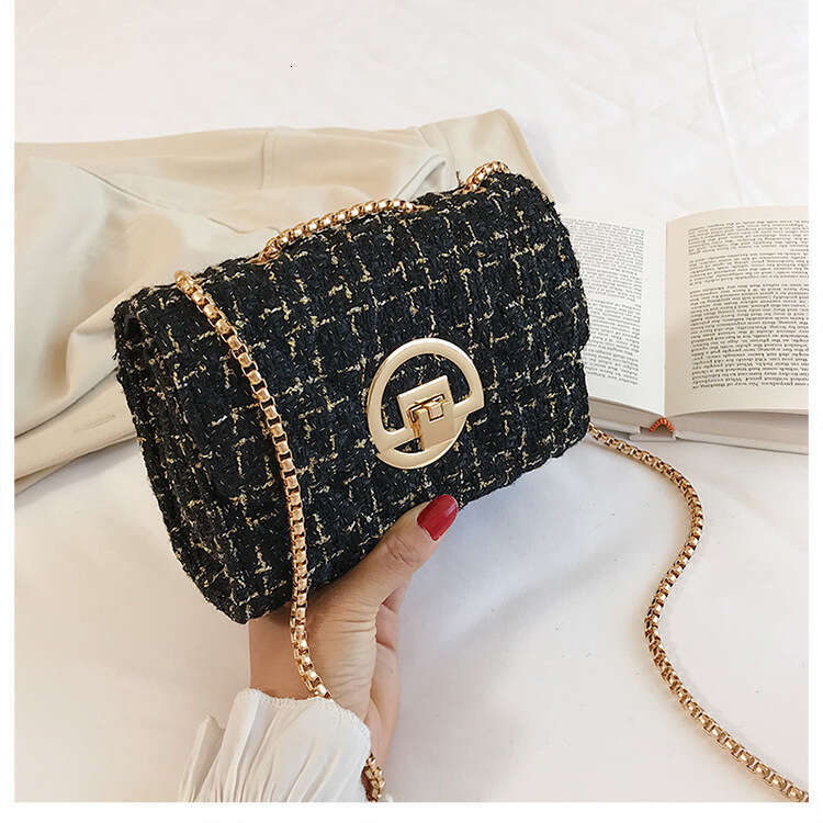 2024 New trendy Korean version fashionable and versatile chain single shoulder crossbody ins super hot woolen women's bag