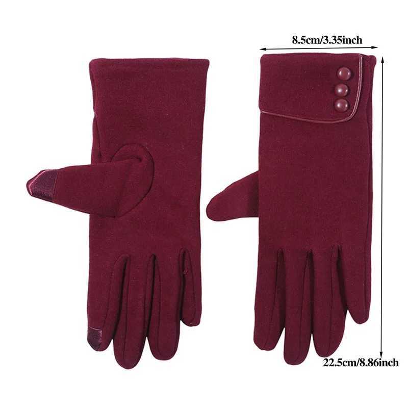 New Womens Autumn Winter Warm Gs Wool Lining Hot Full Finger Warm Gs Womens Cotton Touchscreen Gs W241026