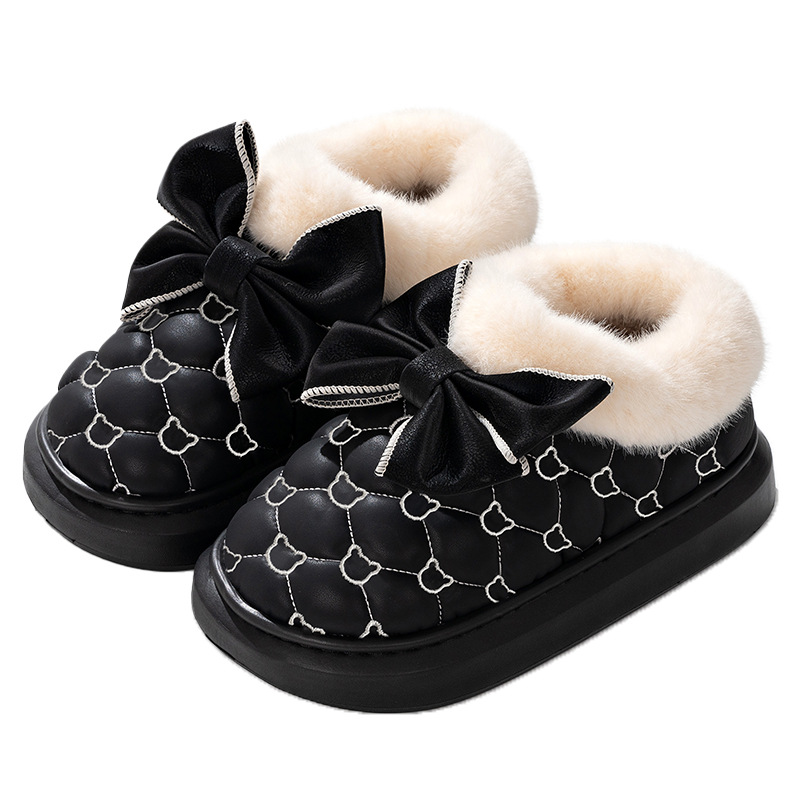 Butterfly Bag with Slippers Set for Women, Veet Thick Bottom, Warm Winter Home Shoes 6ead