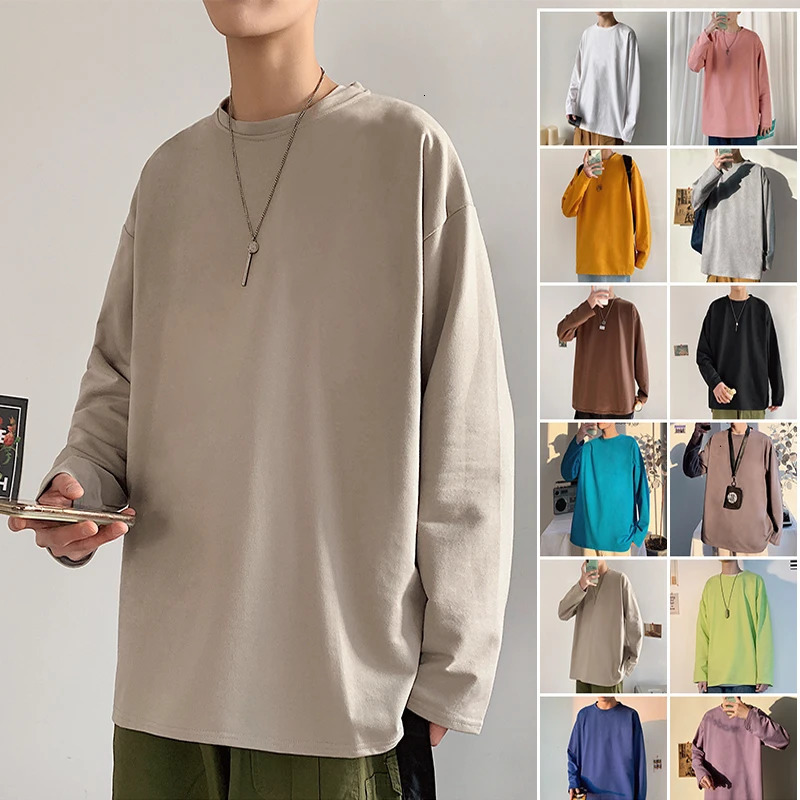 2024 Spring Autumn Long Sleeve Tshirts Men ONeck Collar T Shirts Fashion Casual Comfortable TShirts 241025