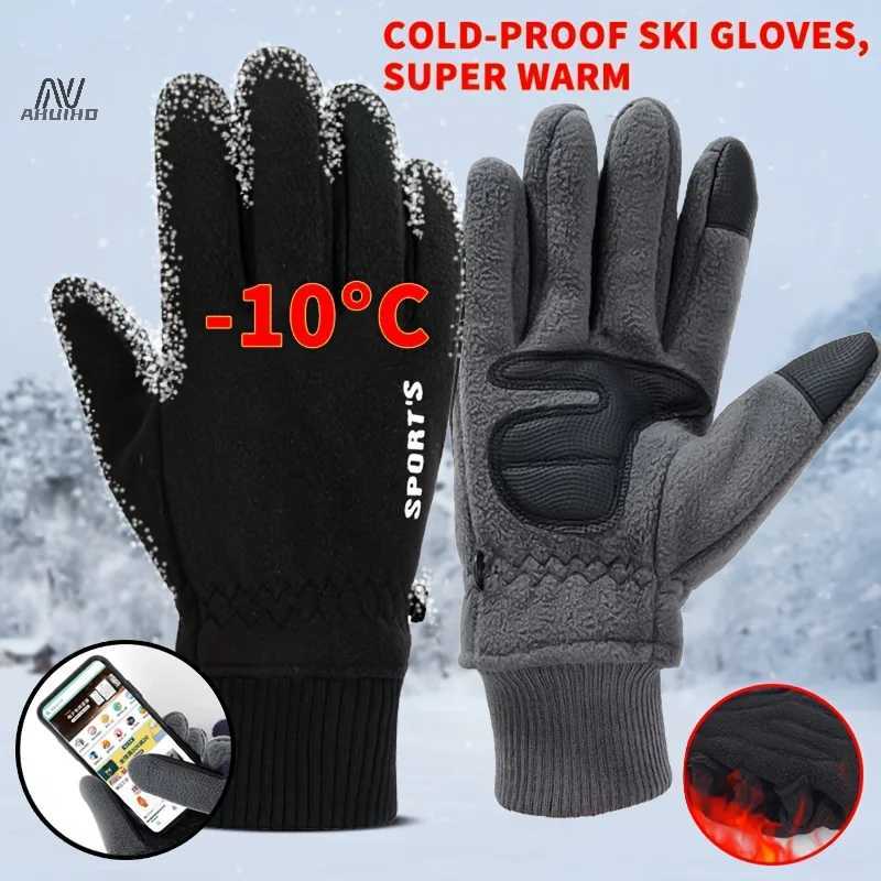 Winter Skiing Gs Mens Bicycle Gs Hot Extreme Wool Gs Cold Air Waterproof Touch Screen Warm Skiing Gloves W241026
