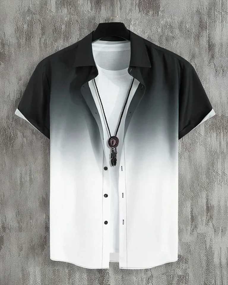 2024 Mens 7-color Printed Summer New Haian Short Slip Shirt Casual Mens Oversized Shirt XS-5XL W241026