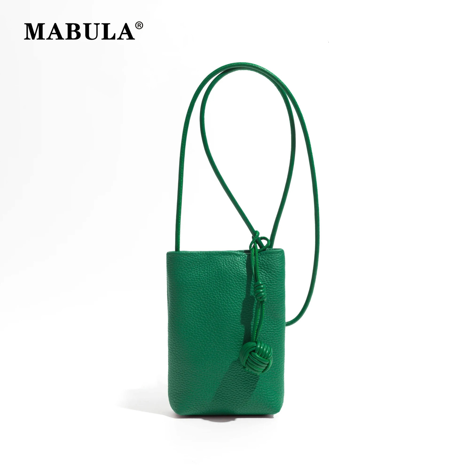 MABULA Multicolors Genuine Cow Leather Crossbody Cellphone Bag for Women Mini Shoulder Travel Purse Simple Ladies Daily Pouch 241025