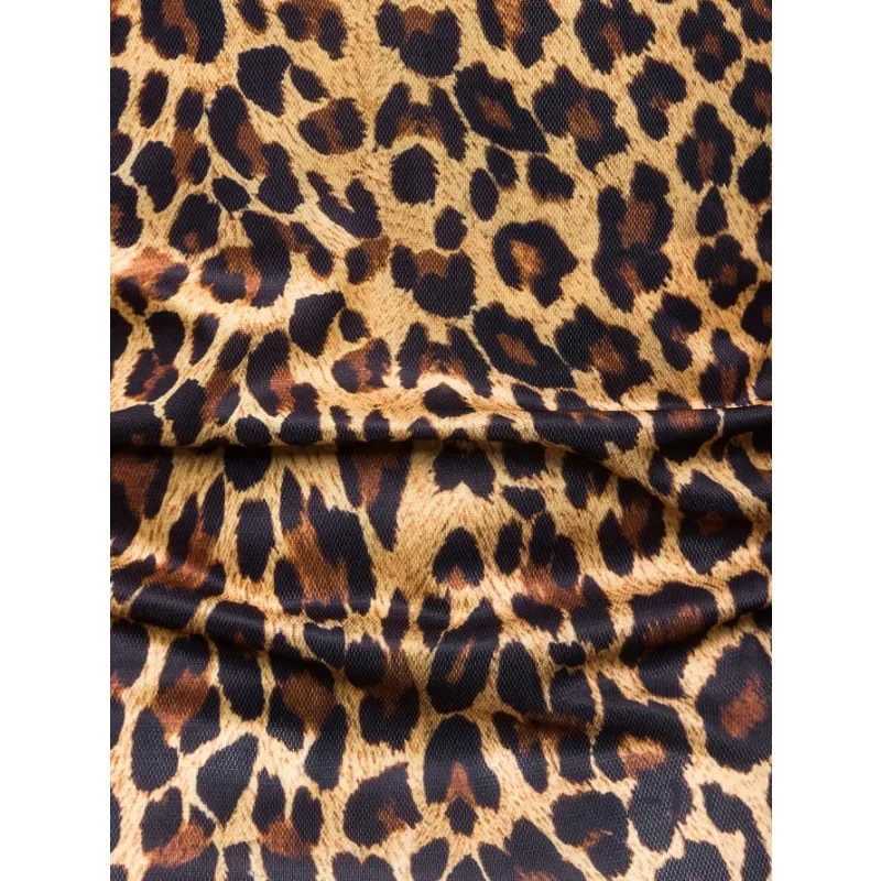 1 new mens fashion T-shirt leopard print short slip breathable lapel mens clothing W241026