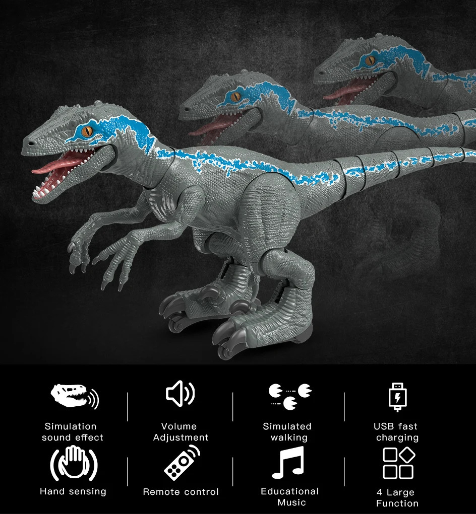 Children 2.4G remote control animal toy intelligent simulation dinosaur Electric WalkingDancing Spraying Toys gifts For kids 241025 - view 3