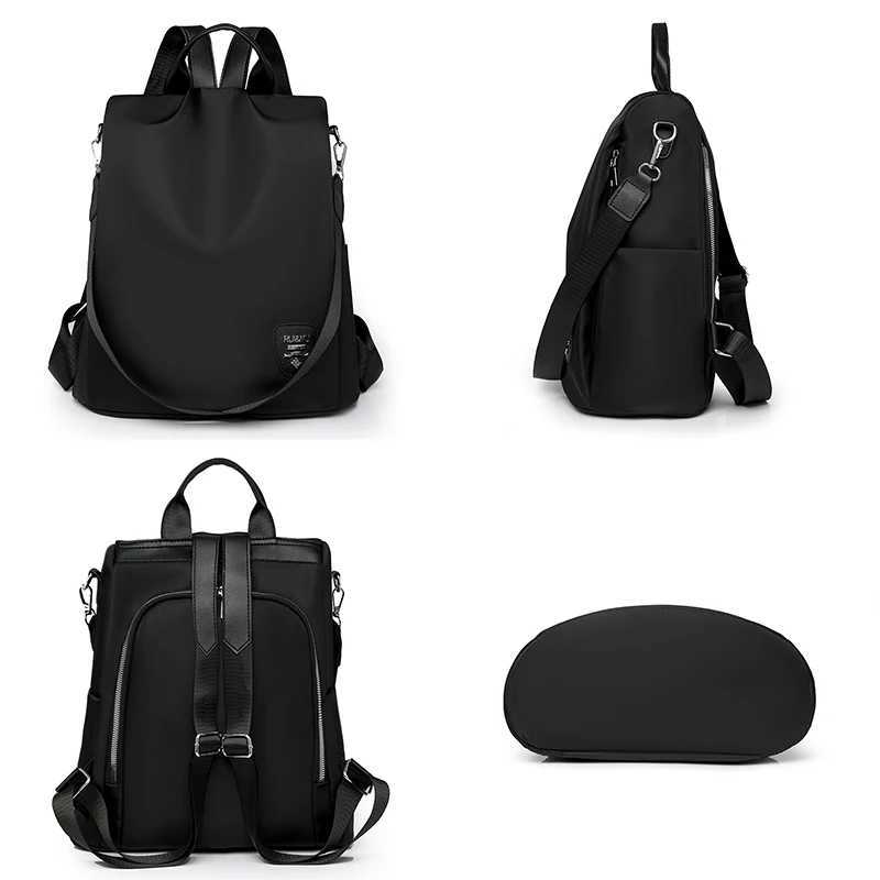 New Multi Functional Womens Backpack Large Capacity Nylon Material Women Anti Theft Bookbag Trendy Retro Female Shoulder Bag SacXJ241026
