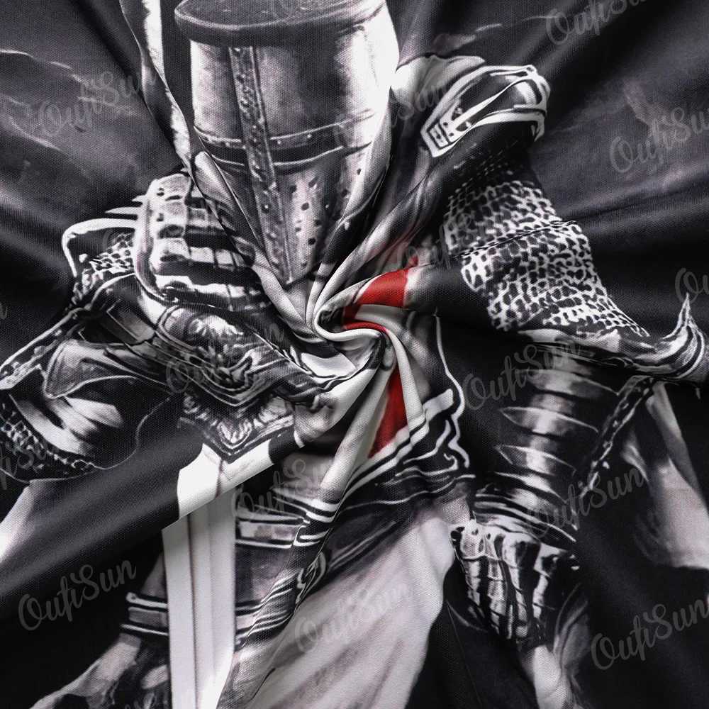 Retro mens T-shirt Knight Templar printed mens T-shirt summer oversized top shorts Slip Ts casual O-neck mens clothing W241026