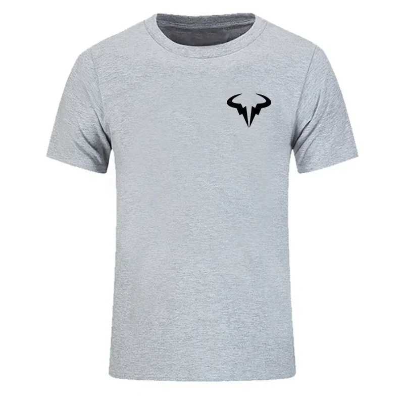 Newly popular Rael Nadal tennis player T-shirt mens black shorts Sleve cotton T-shirt high-quality mens O-neck top W241026