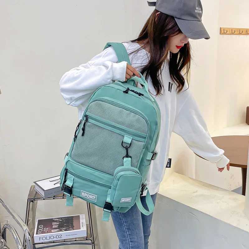Hot Selling Solid Color Multi Kinetic Oxford Womens Backpack 2024 New Business Travel Sports High-capacity Mens BackpackXJ241026