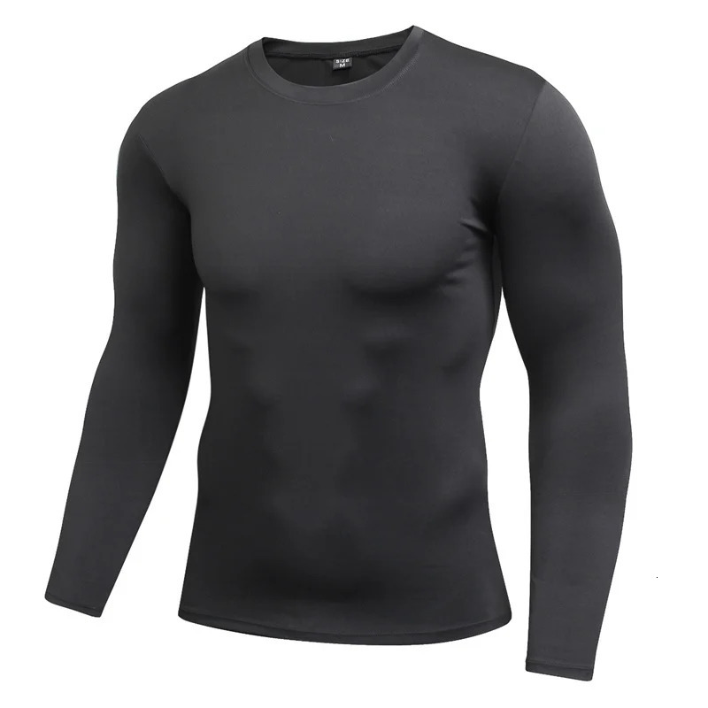 Men Compression Running TShirt Fitness Tight Long Sleeve Sport Tshirt Training Jogging Shirts Gym Sportswear Quick Dry Clothes 241025
