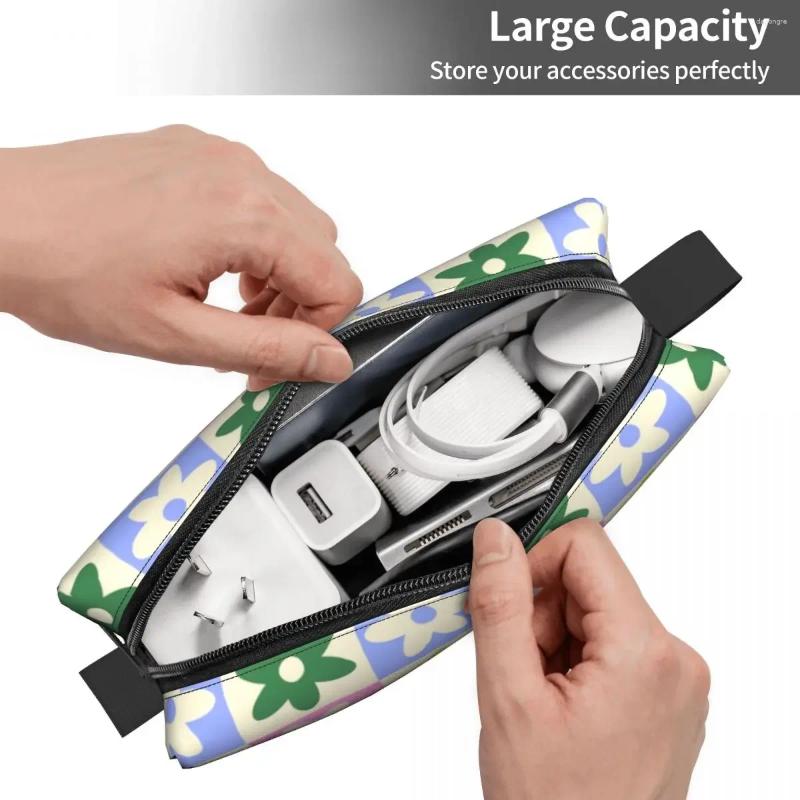Cosmetic Bags Pastel ral Checkerboard Print Makeup wers New Toiletry Bag Stylish Outdoor Organizer Case