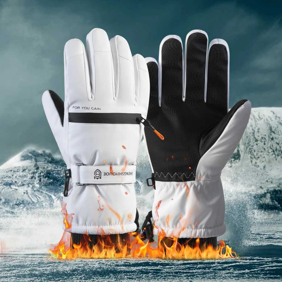 Mens and womens windproof and waterproof skiing Gs warm and thick Gs anti slip touch screen hiking winter Gs bicycles W241026