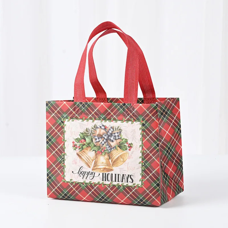 2025 Christmas Gift Bags Small Tote Bags with Handles Reusable Shopping Bags have Santa Claus Socks Treat Bag Year Bag 241025