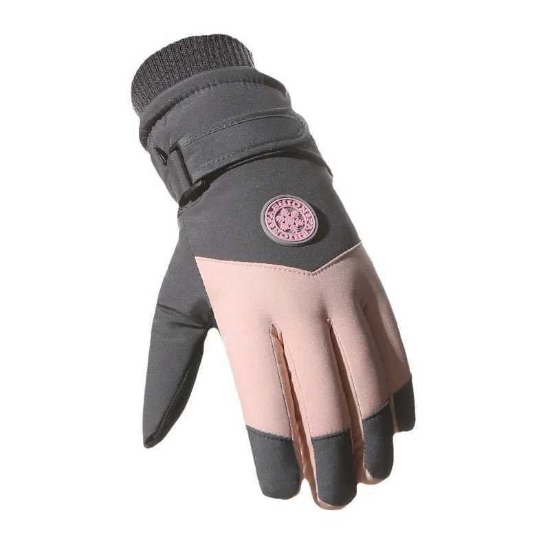 Winter unisex ski board Gs PU leather anti slip touch screen waterproof motorcycle bicycle wool warm snow Gs W241026