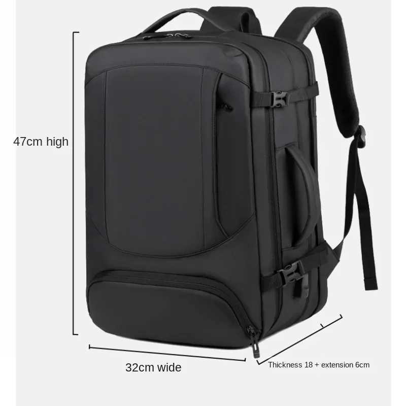 New Large-Capacity Mens Travel Backpack USB Charging Expansi Business Laptop Bag Multifunctial Waterproof Backpack mochilaXJ241026