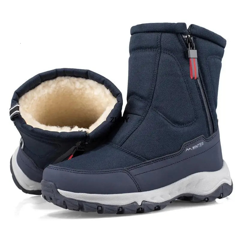 Waterproof Men Women Snow Boots High Top Ankle Winter Boots Platform Warm Plush Man Cutton Shoes Outdoor Non-slip Snowboots Male 241025