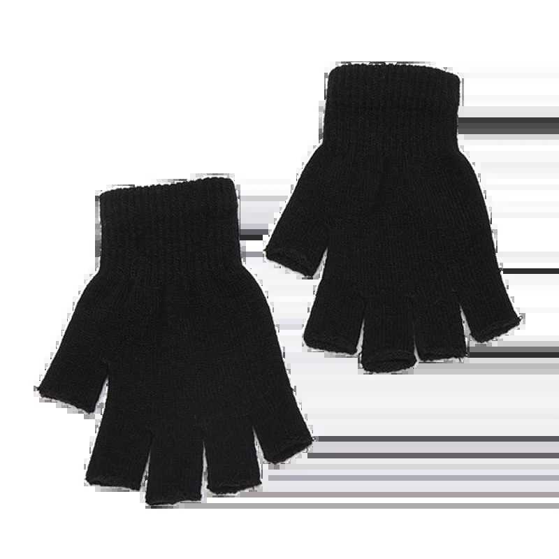 1 pair of black short half finger knitted wrists G winter warm stretch work Gs mens and womens bicycle accessories W241026