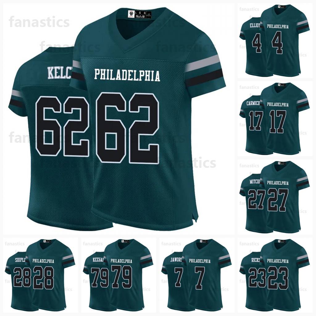 26 Saquon Barkley Jalen Hurts Kelly Green Football Jersey A.J. Brown Carter DeVonta Smith Jason Kelce Kenny Pickett Cooper DeJean Huff Lane Johnson Me