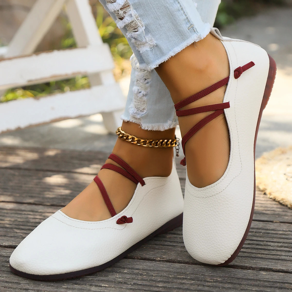 Womens shoes 2024 trend summer womens shoes Mary Jane shoes soft casual outdoor dress flat ballet shoes round toes shallow smooth flat bottom 241024